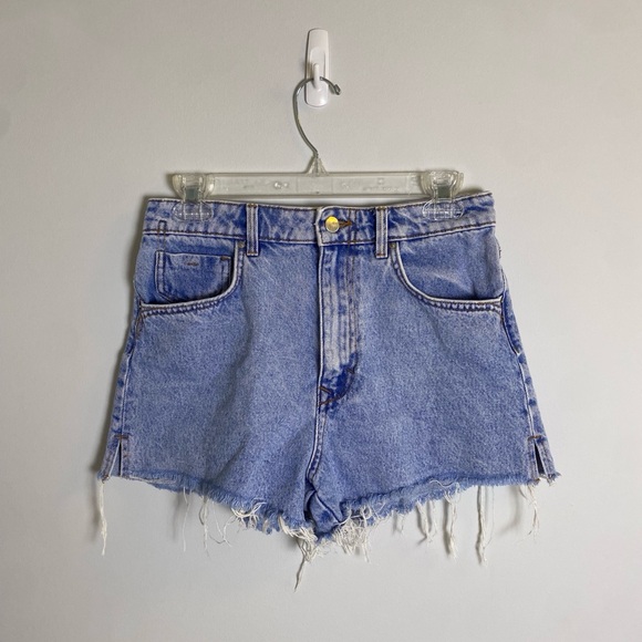ZARA High Waisted Denim Shorts (Size 6) - Picture 1 of 6